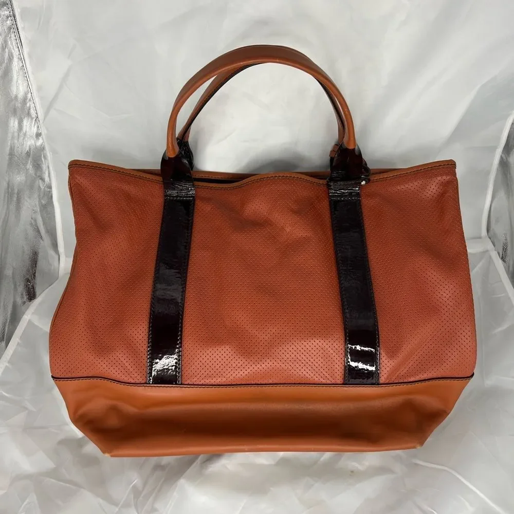 Escada sport leather bag with patent pouch